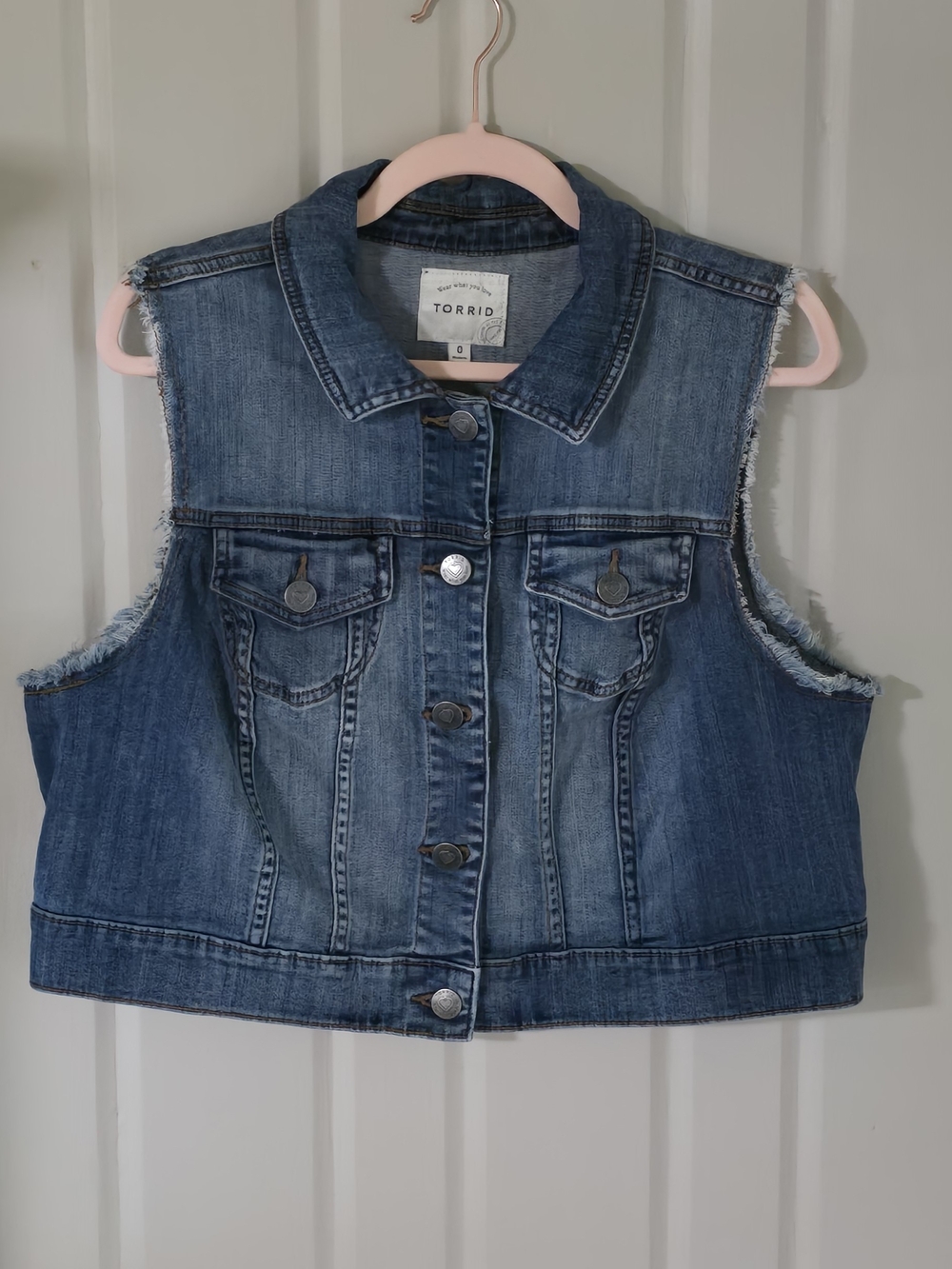 🌴 One-of-a-Kind Custom Laser Engraved Torrid Denim Vest 🌴